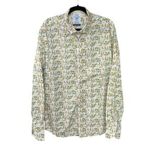 A FISH NAMED FRED Men's Lemon Print Shirt White Yellow Green XL
